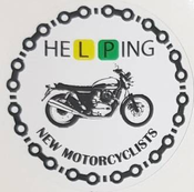 Helping new motorcyclists logo.