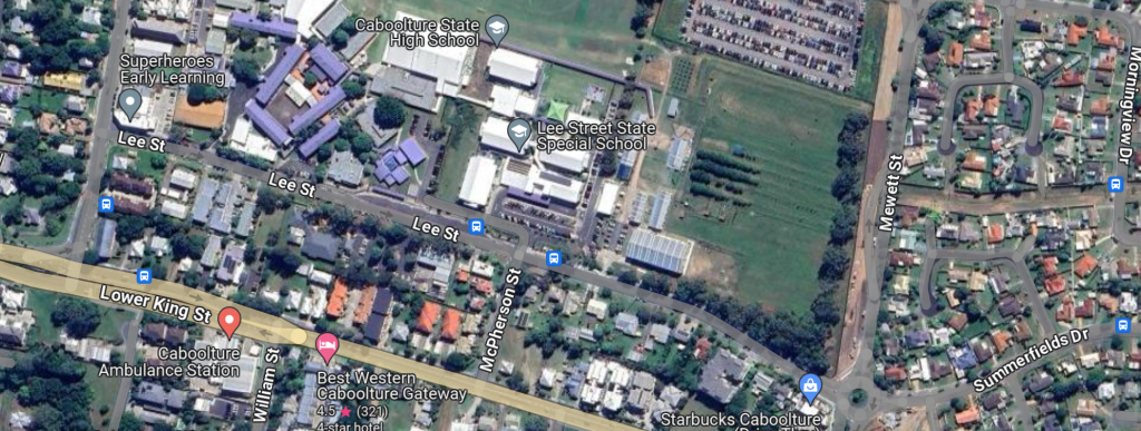 Maps image of Caboolture HIgh School and streets