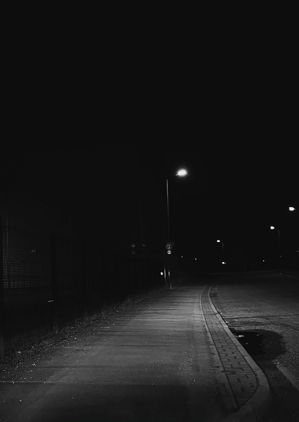 Unlit footpath